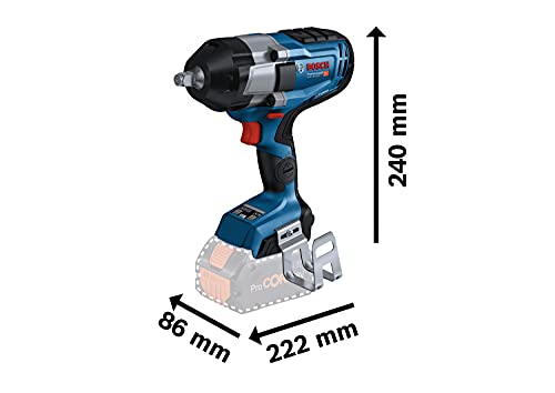 Bosch Professional BITURBO GDS 18V-1000 C cordless impact driver (1000 Nm tightening torque, 1600 Nm breakaway torque, excl. rechargeable batteries and charger, in cardboard box)
