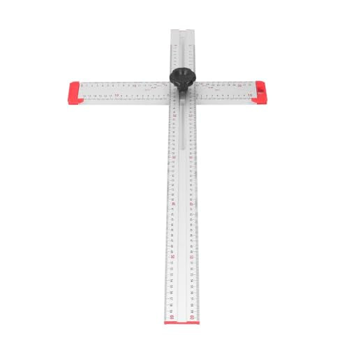 T Square Ruler, 90cm Precision Woodworking Scriber T Square with 0-180° Protractor, Aluminum Alloy Architect Ruler Layout and Measuring Tool Positioning Scribe Tool for Carpenter