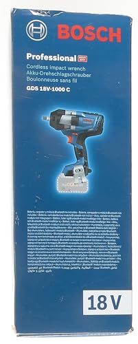 Bosch Professional BITURBO GDS 18V-1000 C cordless impact driver (1000 Nm tightening torque, 1600 Nm breakaway torque, excl. rechargeable batteries and charger, in cardboard box)