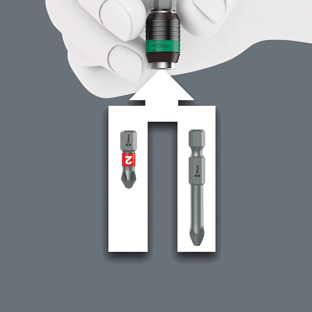 Wera 889/4/1 Rapidaptor Universal Bit Holder, 1/4 Zoll x 75 mm x 1/4 Zoll