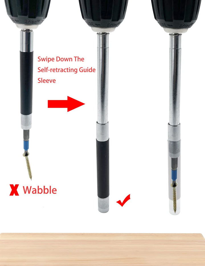 Saipe Magnetic Screw Drive Guide Drill Bit Tip Holder Screwdriver Bit Holder Drill Bit Extension Bar Drill Screw Adapter with 1/4 Inch Hex Shank, Set of 3