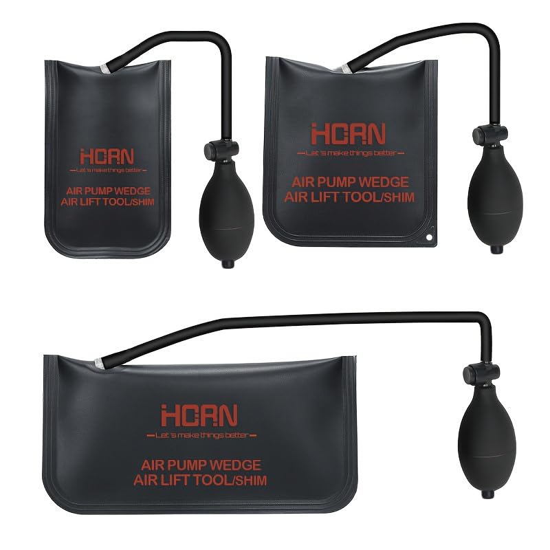 Air Wedge Bag Pump,Professional Leveling 3 Pack Strong Air Wedge Bag Kit,Car Door and Window Installation and Positioning air Cushion airbag(3 PCS air Bags)