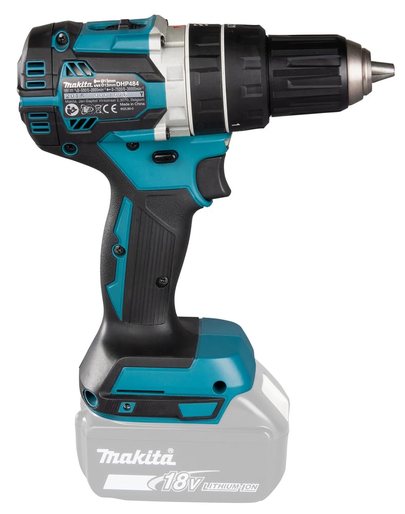 Makita DHP484Z 18V Mobile Brushless Heavy Duty Compact Hammer Driver Drill (Tool Skin Only, No battery/charger) in PLAIN PACKAGING.
