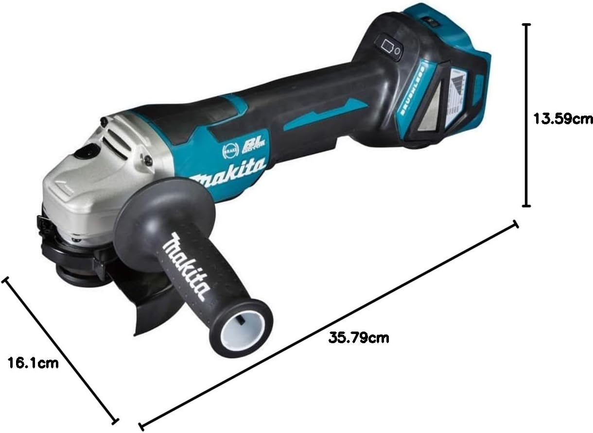 Makita 18V Brushless Angle Grinder with Paddle Switch, 125 mm