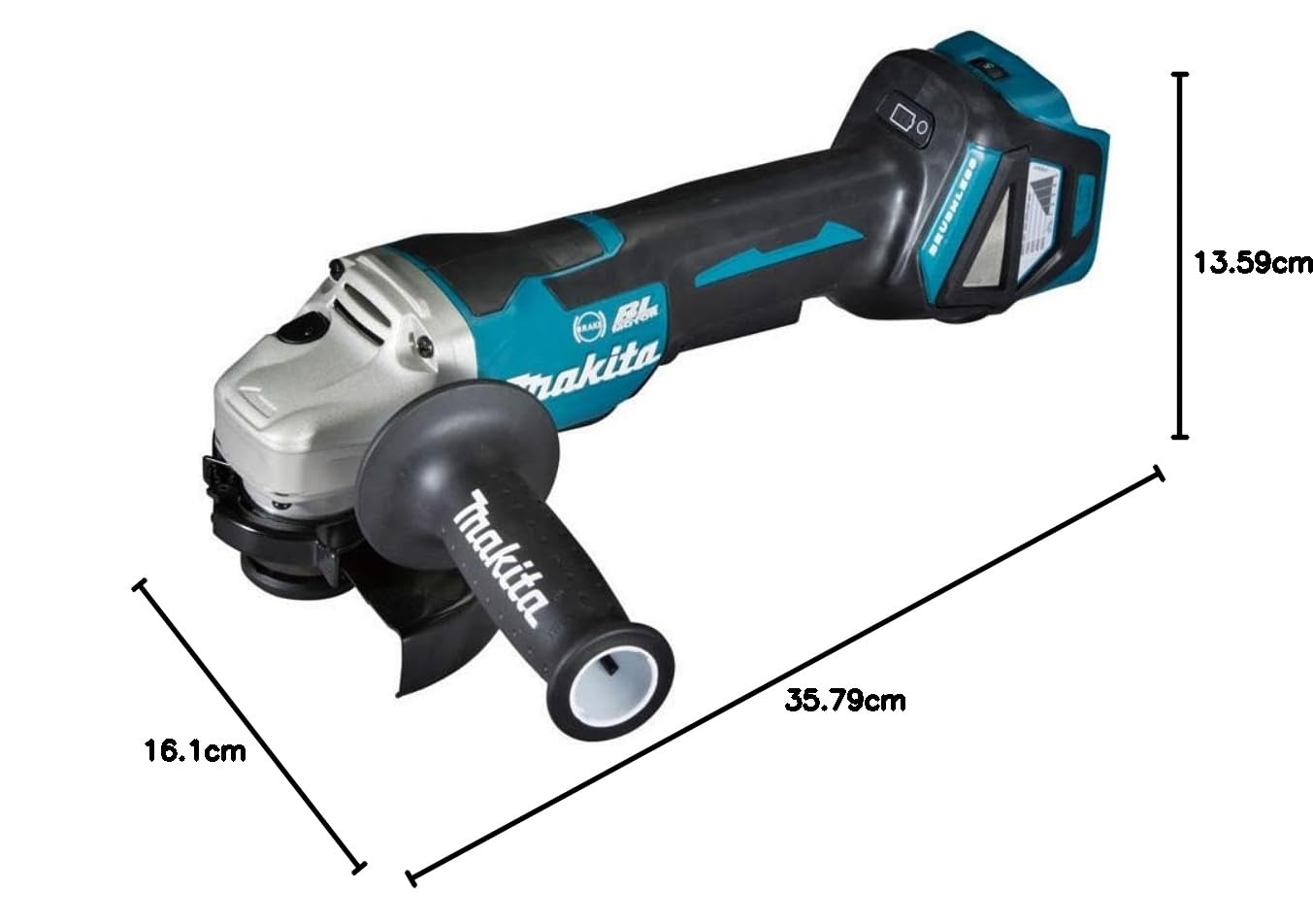 Makita 18V Brushless Angle Grinder with Paddle Switch, 125 mm