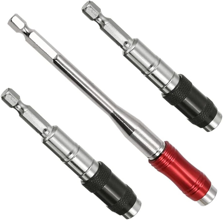 Saipe 3PCS Adjustable Pivot Bit Holder Magnetic Pivoting Bit Tip Holder 1/4" Hex Shank Drill Bit Extension Quick Release Flexible Screw Drill Tip Extension Rod for Tight Spaces/Corners (88mm+145mm)