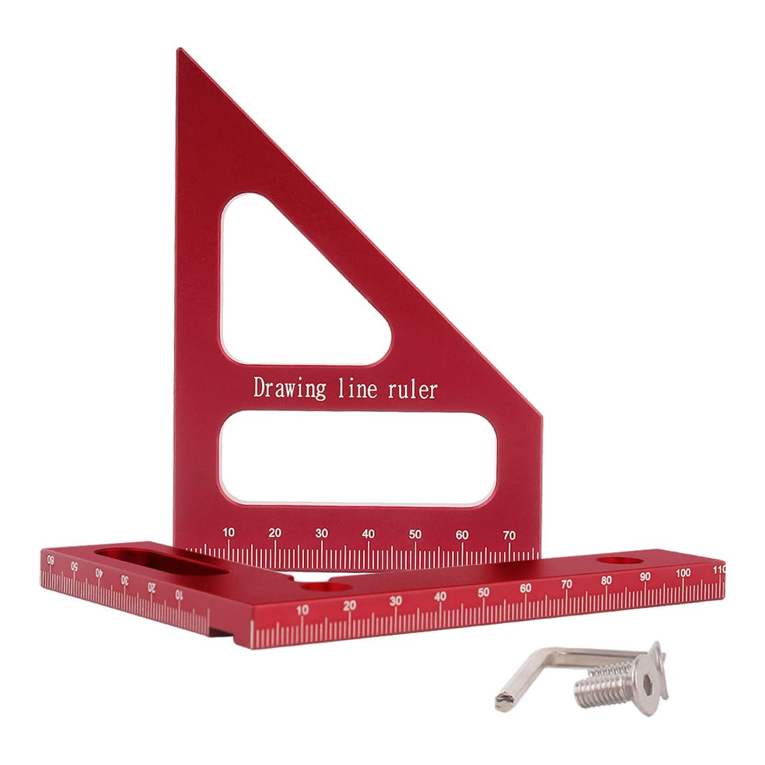 KETIPED 3D Multi-Angle Measuring Ruler,45/90 Degree Aluminum Alloy Woodworking Square Protractor,Drawing Line Ruler, Miter Triangle Ruler High Precision Layout Measuring Tool for Engineer Carpenter,R