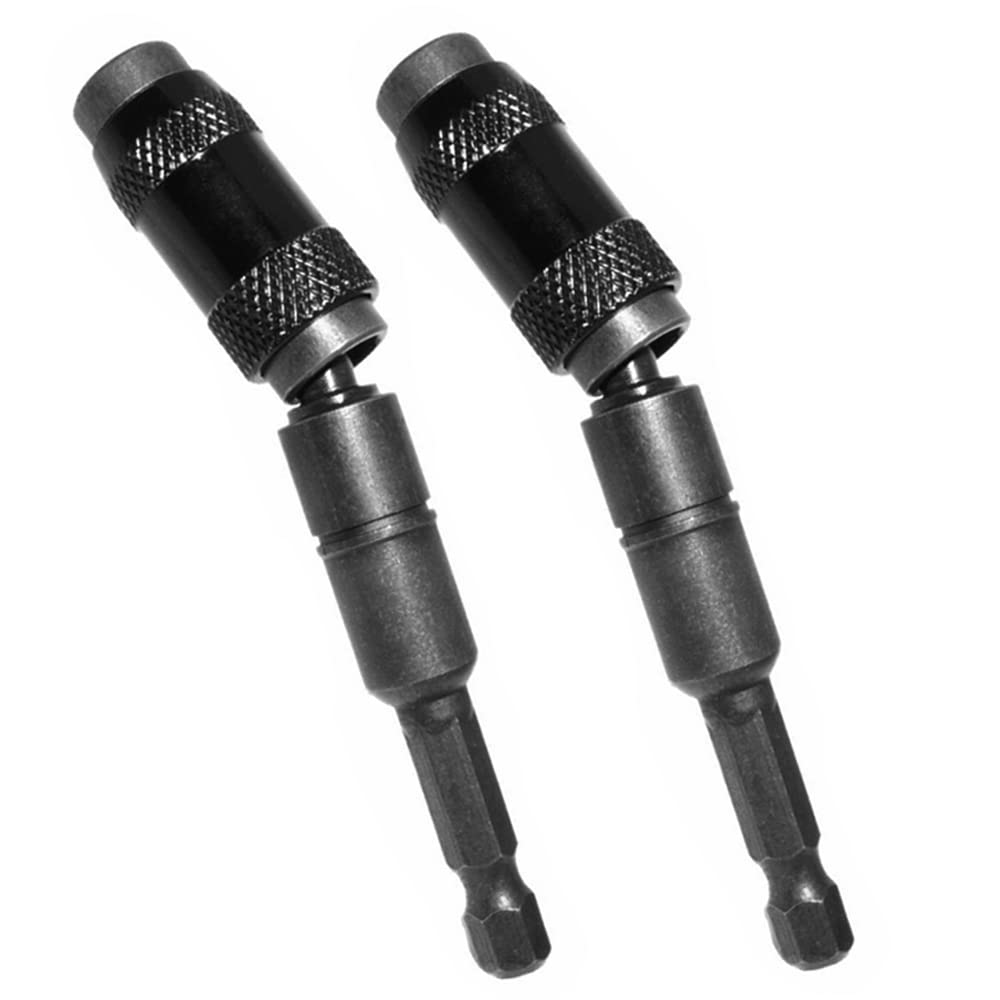 Bestgle 2 Pcs Magnetic Screw Drill Tip, 1/4 Inch Release Flexible Adjustable Pivoting Drill Bit Holder Tips, Quick Change Pivot Screwdriver Bit Holder Tool Accessories for Tight Spaces or Corners