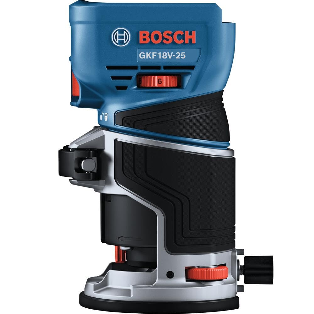 BOSCH GKF18V-25N 18V Brushless Colt™ Palm Router | Cordless Power and Precision for Woodworking Projects - Includes Dust Extraction System and Variable Speed Control (Bare Tool)