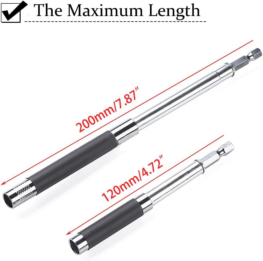 Saipe Magnetic Screw Drive Guide Drill Bit Tip Holder Screwdriver Bit Holder Drill Bit Extension Bar Drill Screw Adapter with 1/4 Inch Hex Shank, Set of 3
