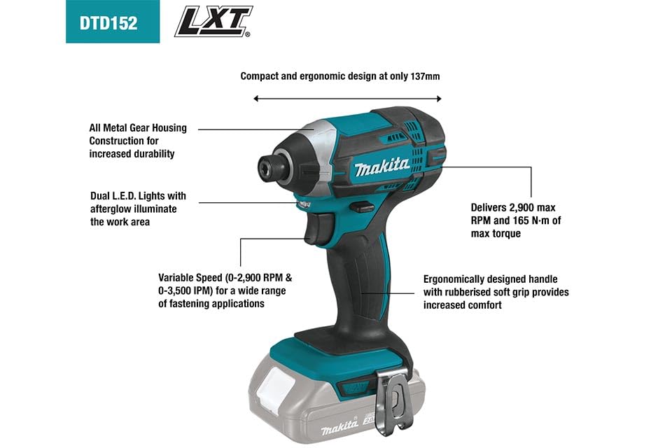 18V LXT Impact Driver (Tool Skin Only - No Battery/Charger) in plain packaging