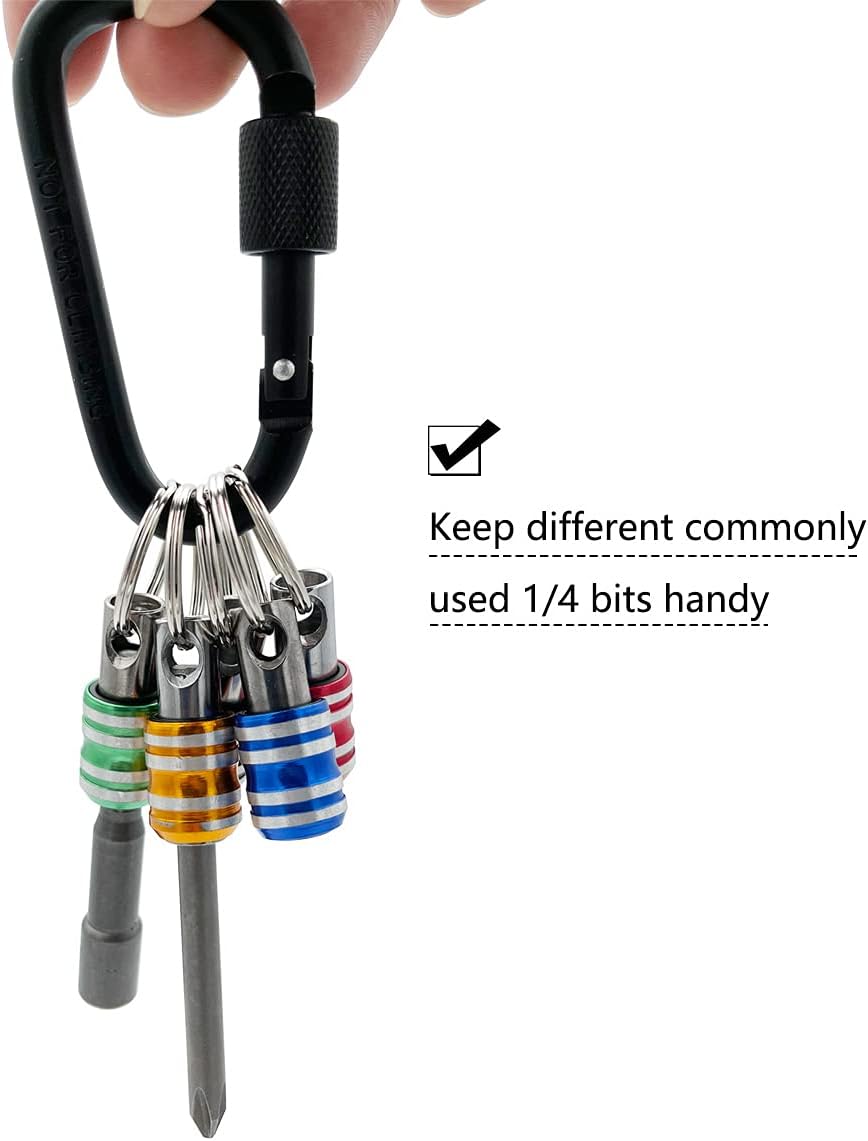 Saipe 5pcs 1/4inch Hex Shank Keychain Screwdriver Bits Holder Set Extension Bar Quick Change Drill Screw Adapter Screw Bit Holder for drill