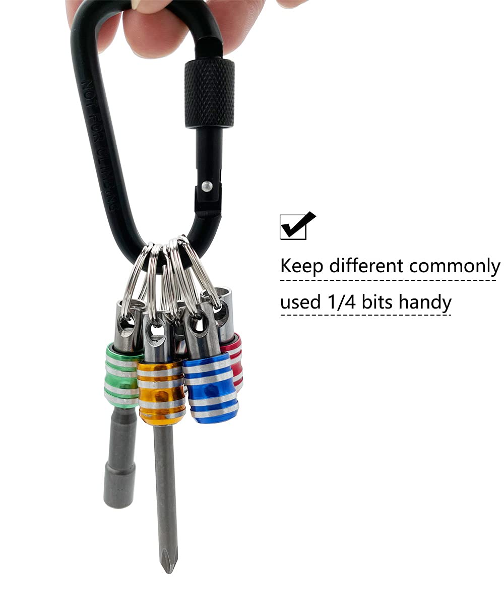 Saipe 5pcs 1/4inch Hex Shank Keychain Screwdriver Bits Holder Set Extension Bar Quick Change Drill Screw Adapter Screw Bit Holder for drill
