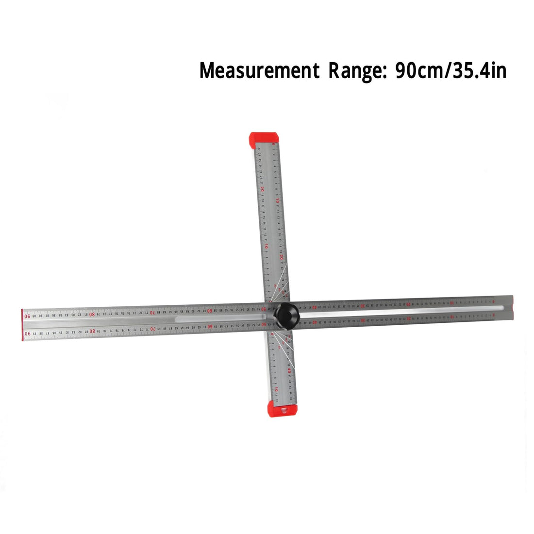 T Square Ruler, 90cm Precision Woodworking Scriber T Square with 0-180° Protractor, Aluminum Alloy Architect Ruler Layout and Measuring Tool Positioning Scribe Tool for Carpenter