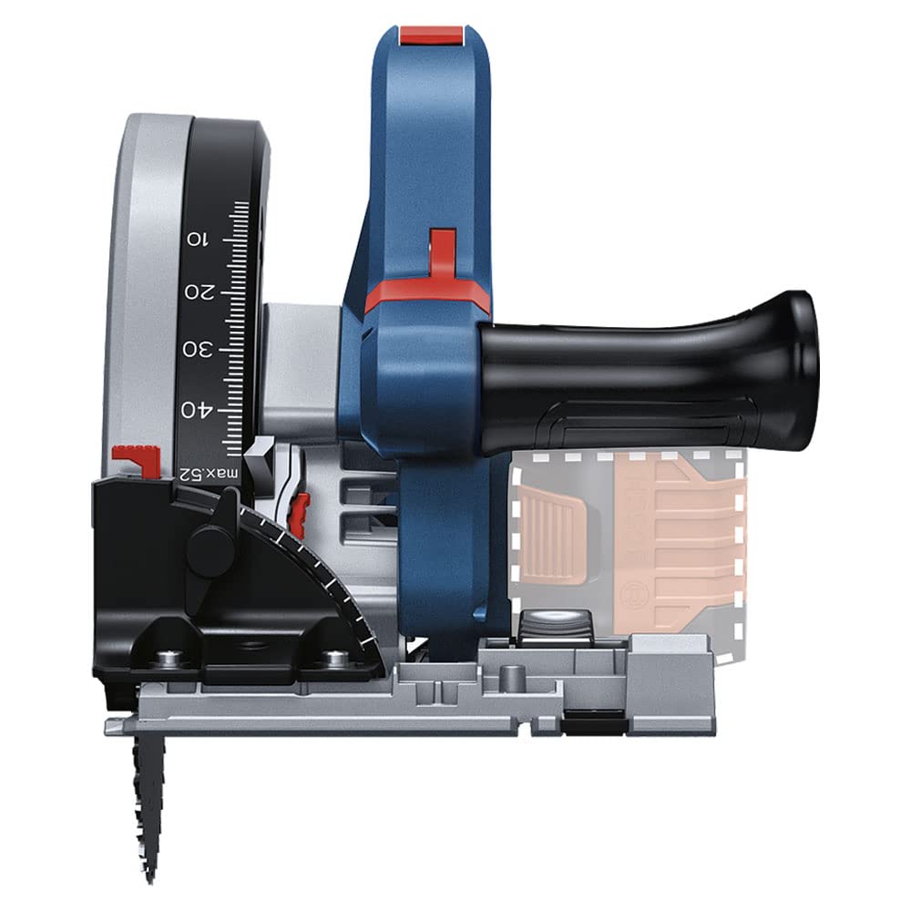 Bosch Professional BITURBO GKT 18V-52 GC Cordless Plunge Circular Saw (Adjustable Speed Levels, incl. connectivity Module, excl. Batteries and Charger, in L-BOXX 238)