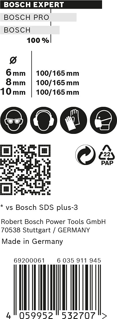 Bosch Professional 3X Expert SDS plus-7X Hammer Drill Bit Set