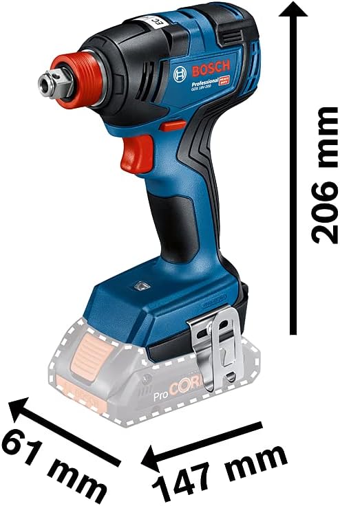 Bosch Professional 18V System Cordless Impact Driver GDX 18V-200 (max. Torque of 200 Nm, excluding Rechargeable Batteries and Charger, in Carton)