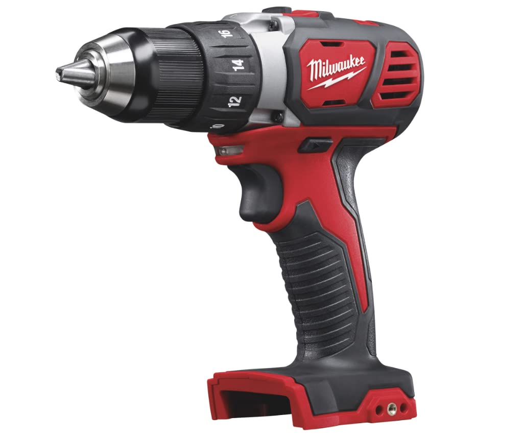 Milwaukee M18 Li-Ion Cordless Compact Electric Drill Driver — Tool Only, 1/2in. Keyless Chuck, 500 In./Lbs. Torque, 1800 RPM