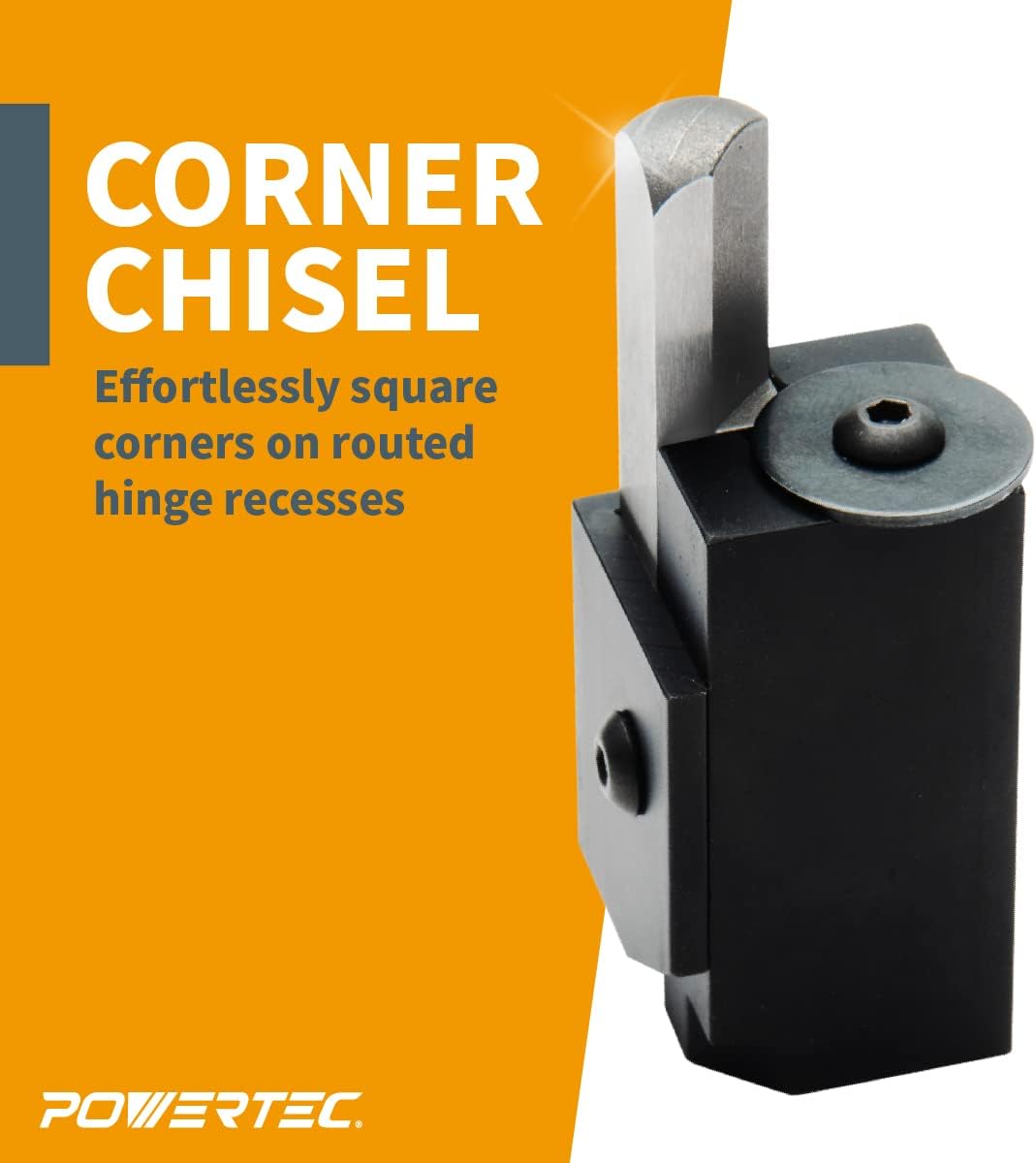 POWERTEC Corner Chisel, Square Mortise Chisel for Door Strike Plate, D ...
