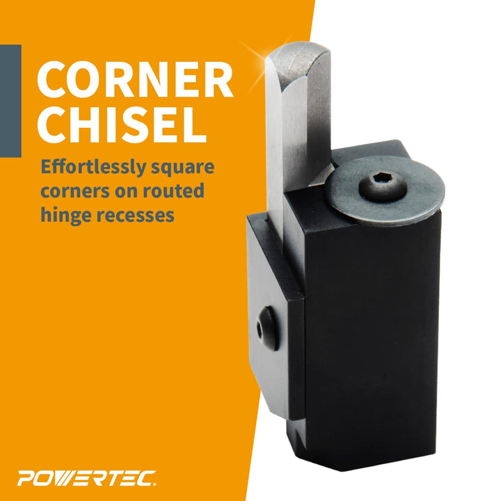 POWERTEC Corner Chisel, Square Mortise Chisel for Door Strike Plate, Door Hinges, Framing, and Woodworking (71036)