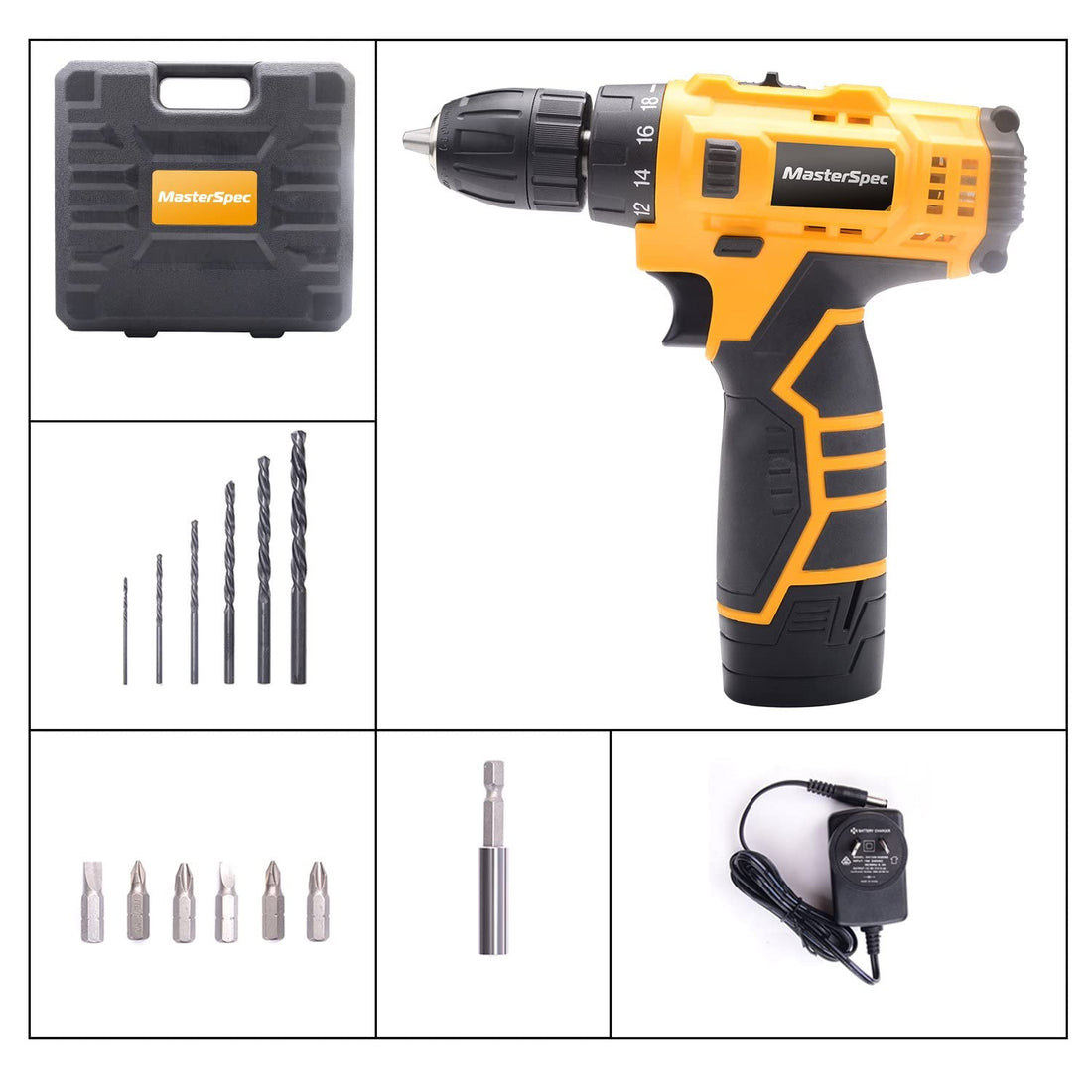 MasterSpec 12V Cordless Drill Driver Screwdriver