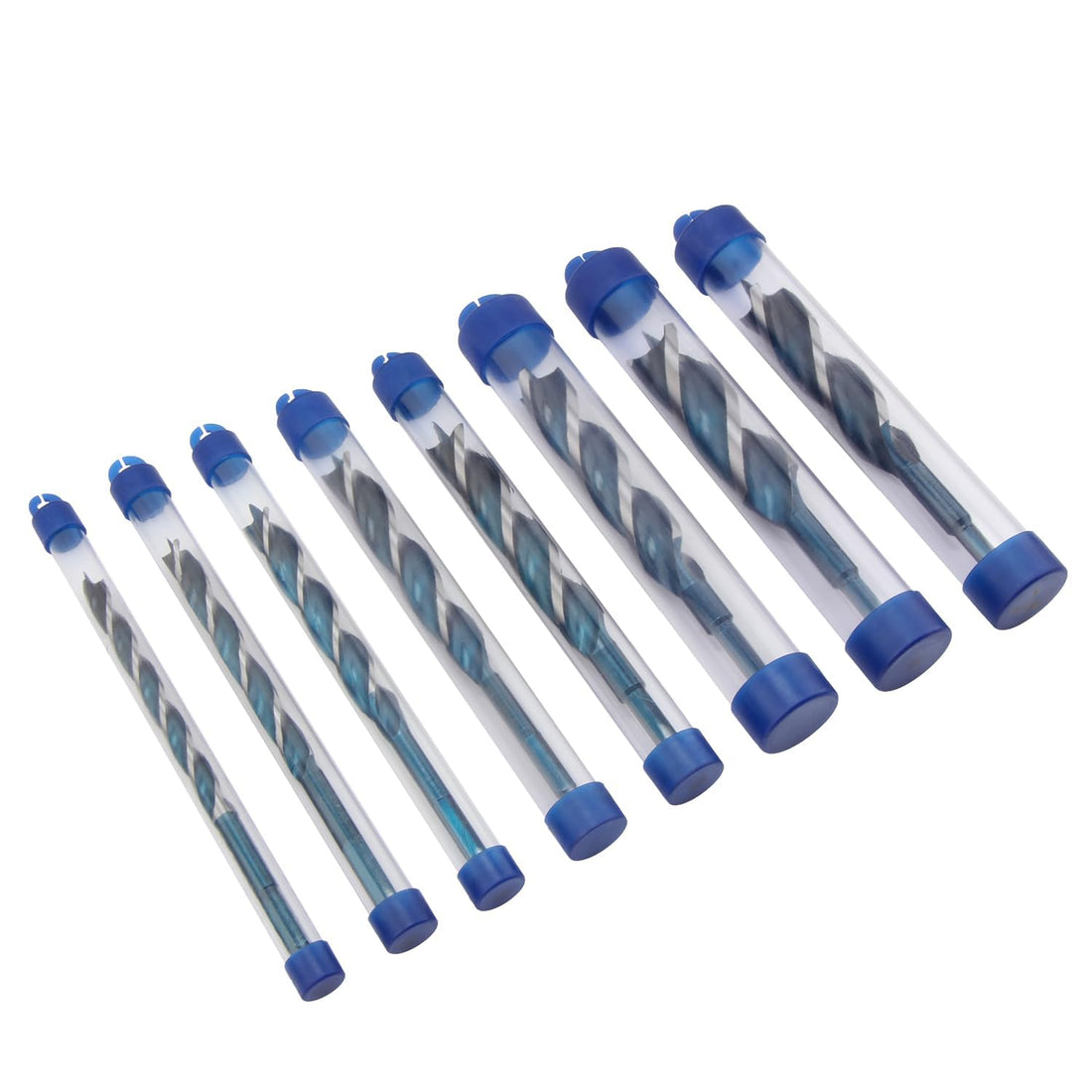 YUENTOEN 8Pcs Auger Drill Bit for Wood, 8-22mm Woodworking Spiral Drill Bit, 3 Flute Impact Wood Drill Bit with 6.35mm Hex Shank Quick Change for Hardwood and softwood, Plastic