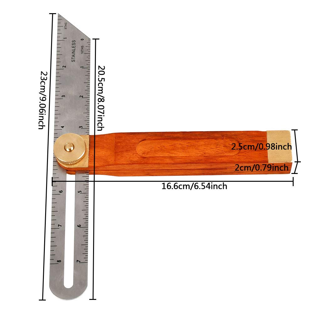 Adjustable Carpentry Square Bevel Gauge Sliding T-Bevel 230mm