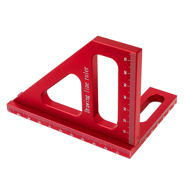 KETIPED 3D Multi-Angle Measuring Ruler,45/90 Degree Aluminum Alloy Woodworking Square Protractor,Drawing Line Ruler, Miter Triangle Ruler High Precision Layout Measuring Tool for Engineer Carpenter,R