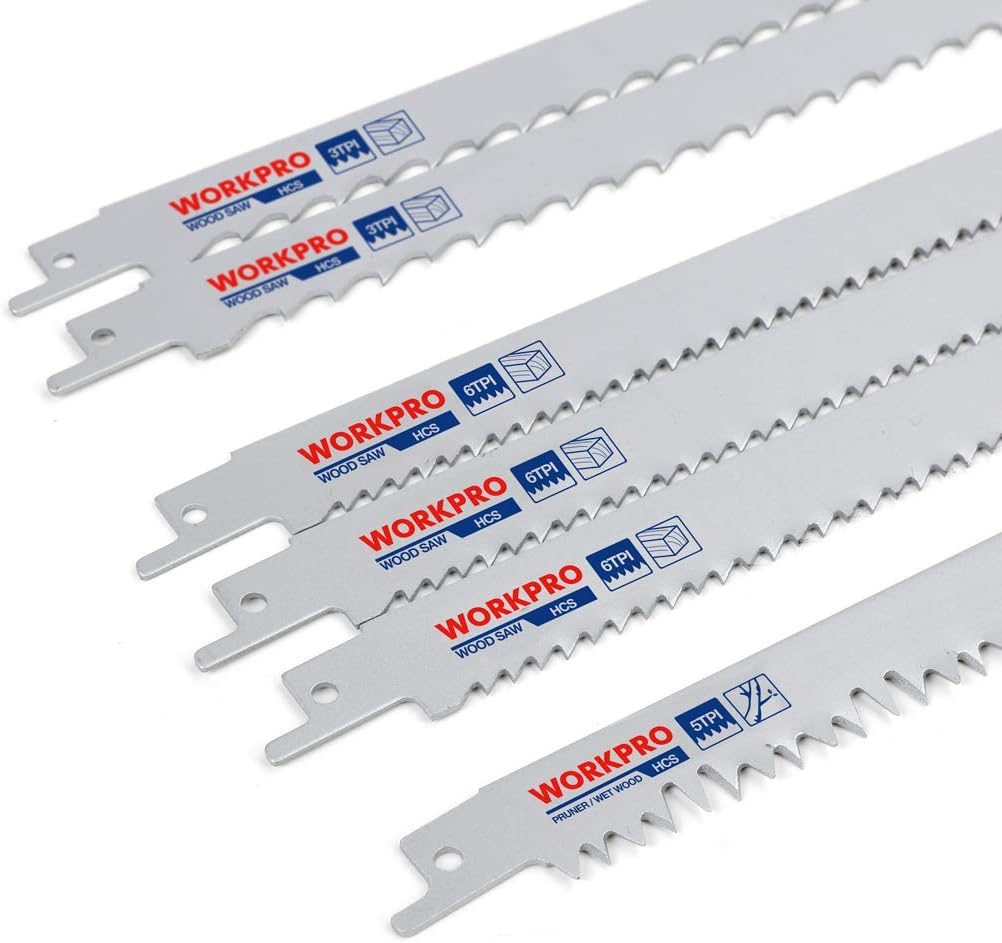 WORKPRO 32-Piece Reciprocating Sabre Saw Blades Set for Wood & Metal, with Organizer Pouch, Fits Bosch, Dewalt, Makita, etc.