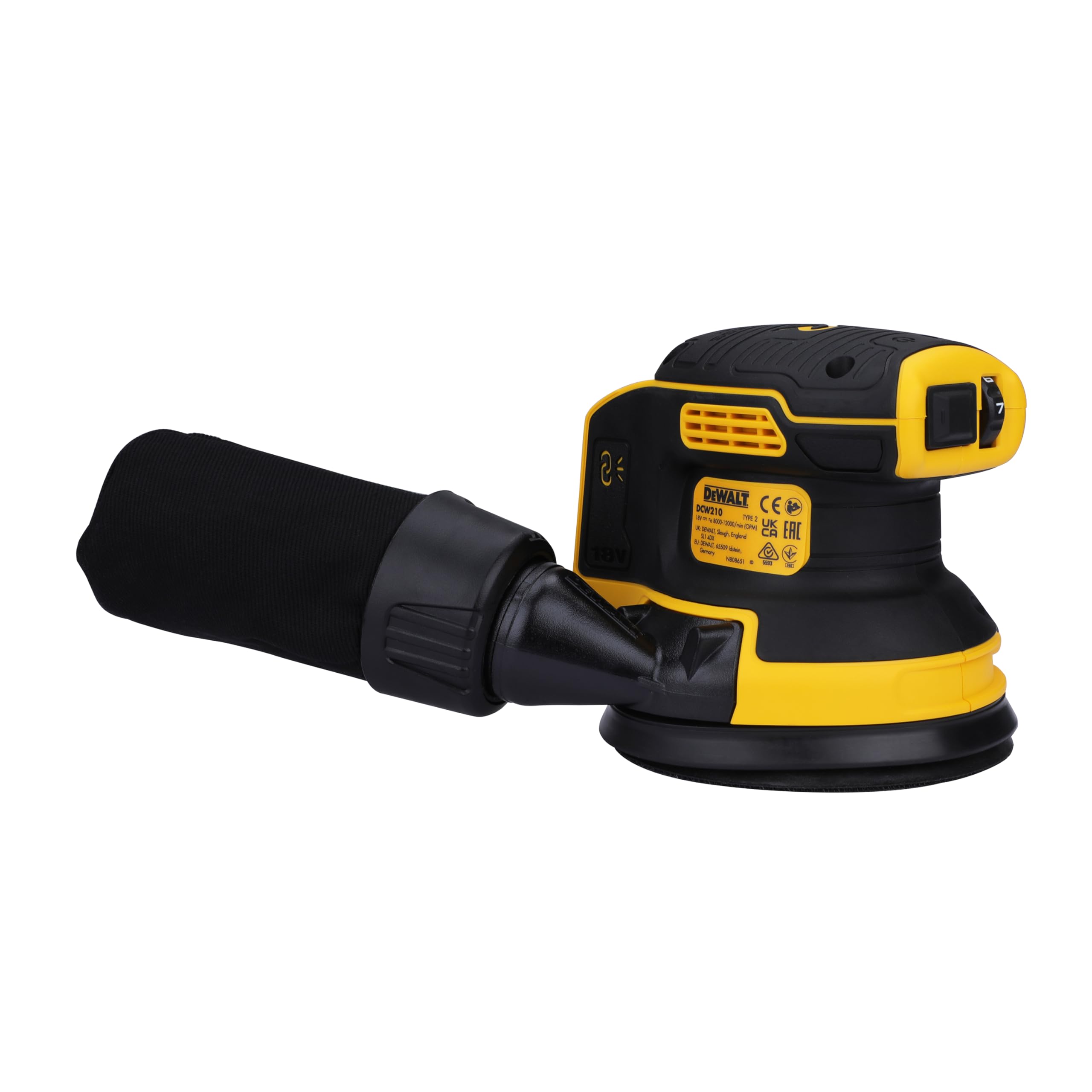 DeWalt 18V XR Brushless Random Orbital Sander, 125 mm Pad Size