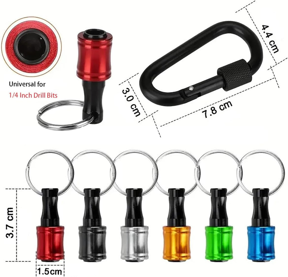 12 pcs crewdriver Bits Holders,1/4 Inch Hex Shank Handy Keychain Extension Bar Quick Release Drill Screw Socket Bit Holder for Impact Driver Drill Bit