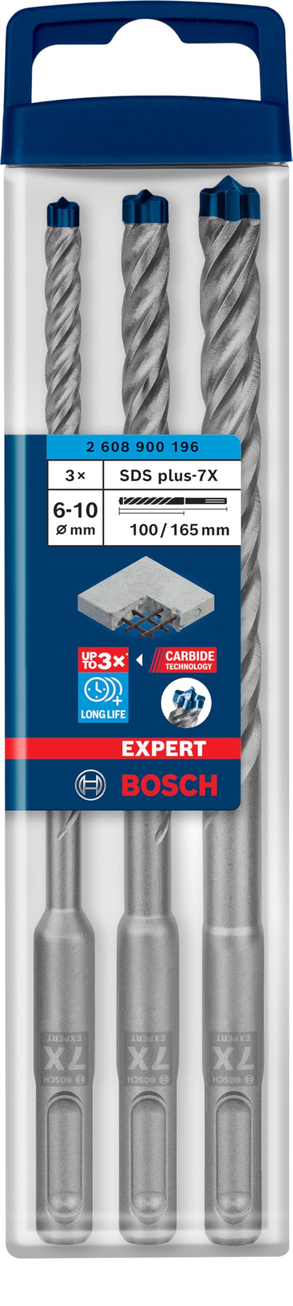 Bosch Professional 3X Expert SDS plus-7X Hammer Drill Bit Set