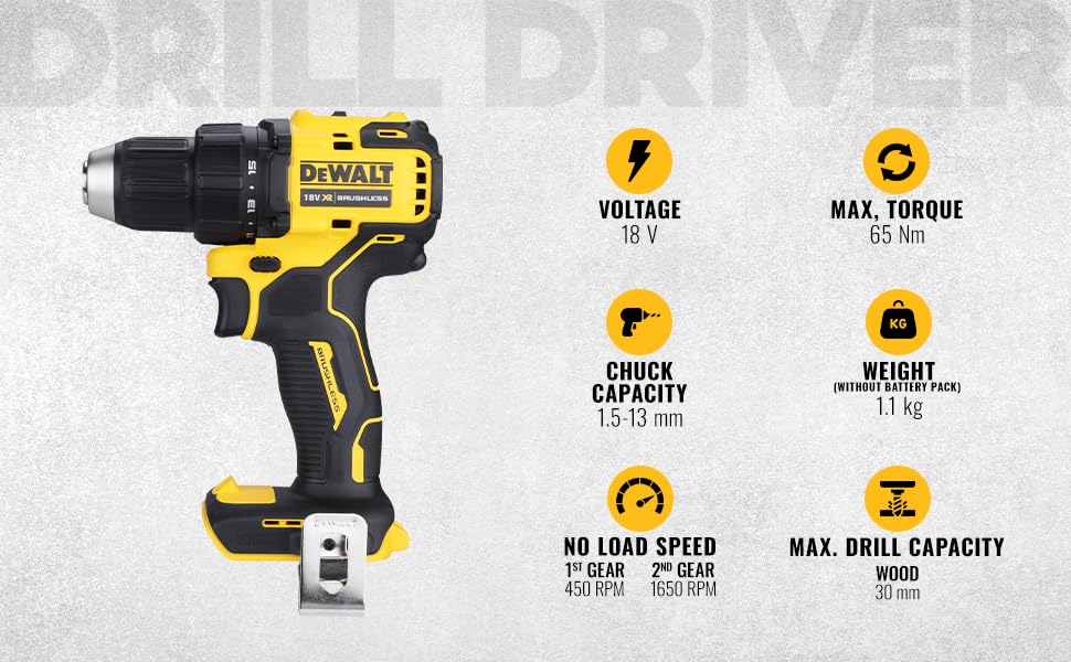 DeWalt 18V XR Compact Premium Hammer Drill Driver Bare Unit
