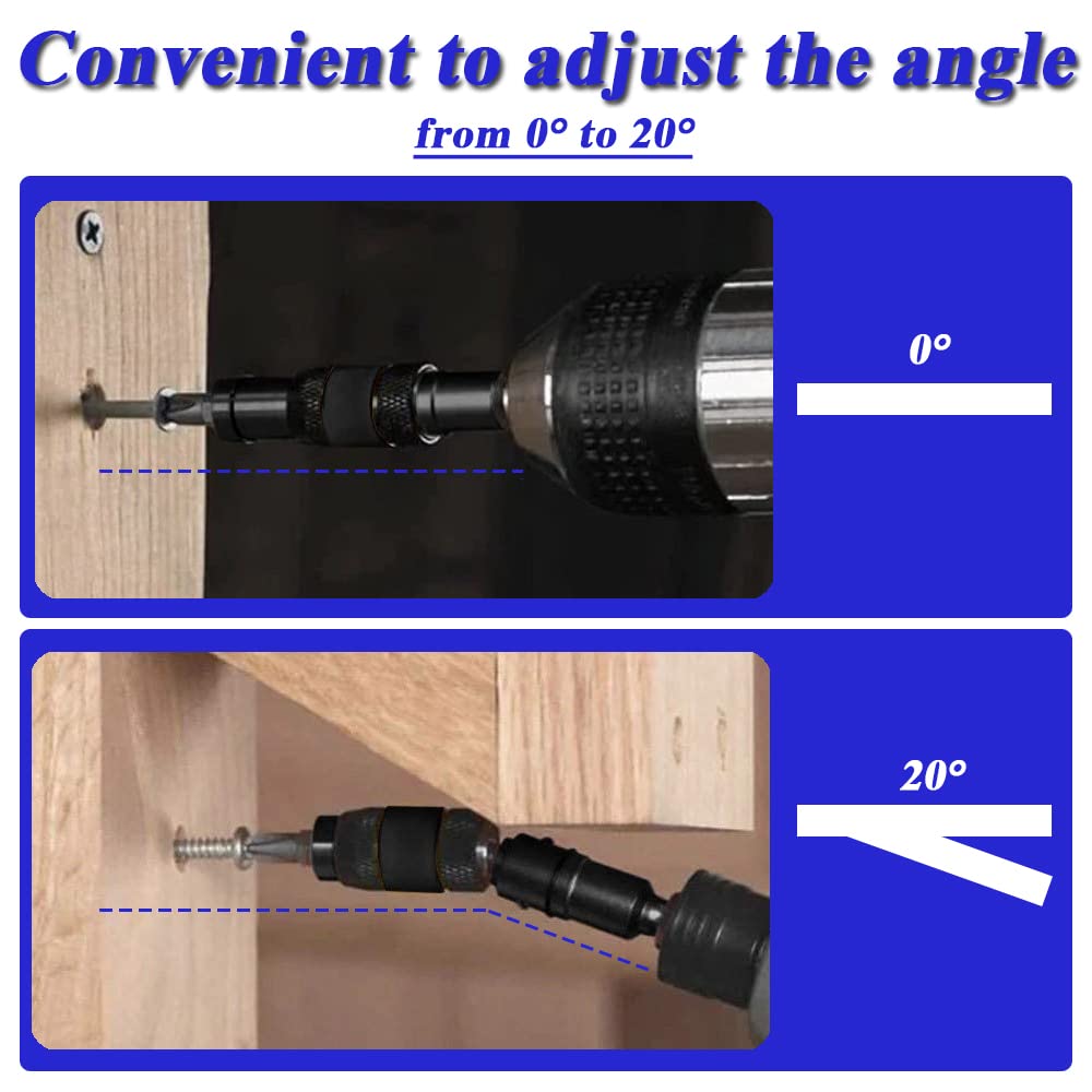 Bestgle 2 Pcs Magnetic Screw Drill Tip, 1/4 Inch Release Flexible Adjustable Pivoting Drill Bit Holder Tips, Quick Change Pivot Screwdriver Bit Holder Tool Accessories for Tight Spaces or Corners
