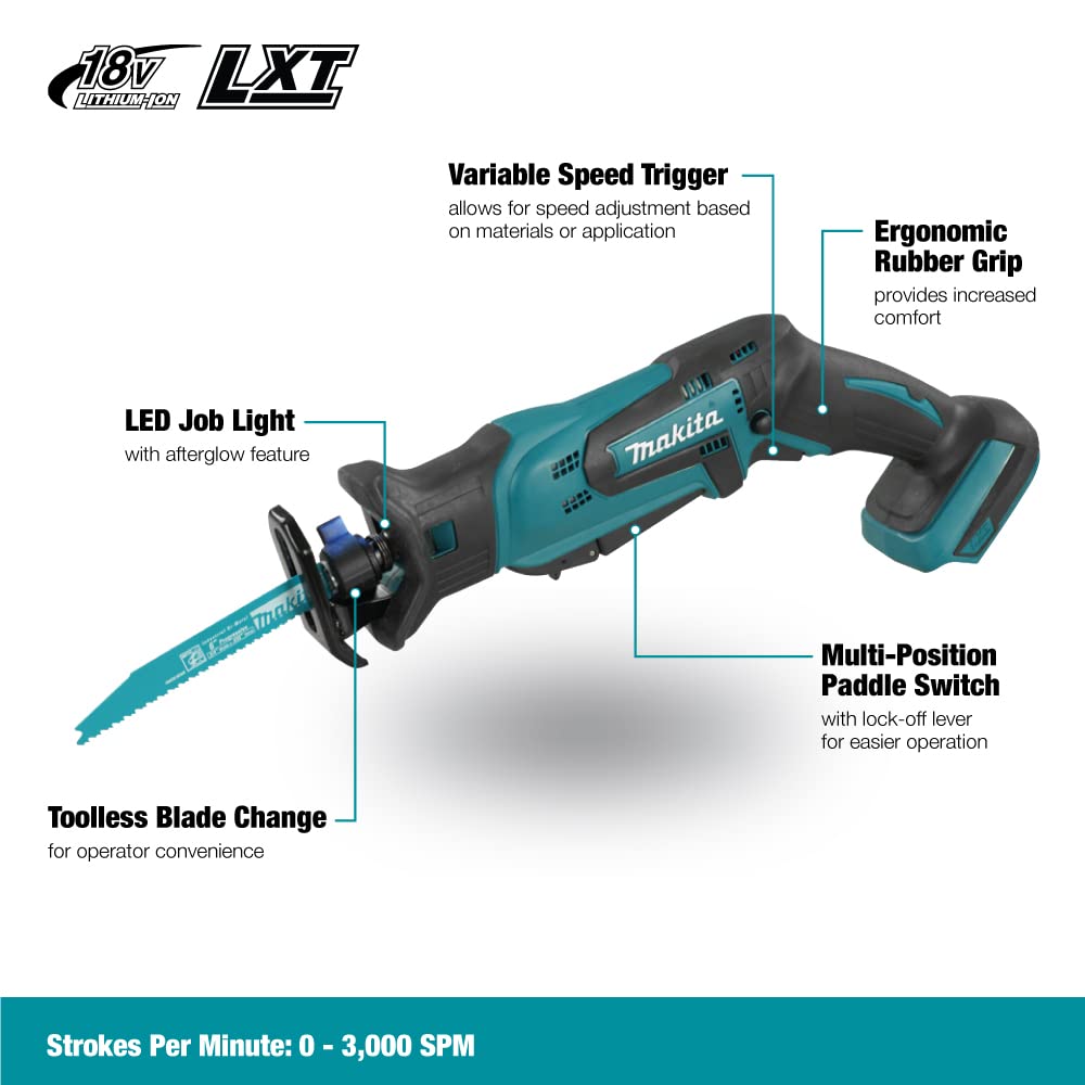 Makita DJR183Z 18V Cordless Reciprocating Saw