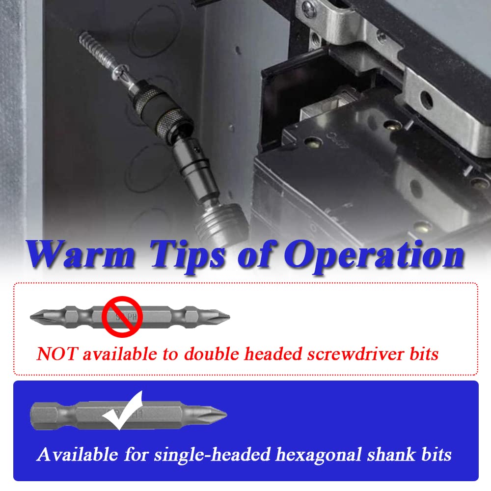 Bestgle 2 Pcs Magnetic Screw Drill Tip, 1/4 Inch Release Flexible Adjustable Pivoting Drill Bit Holder Tips, Quick Change Pivot Screwdriver Bit Holder Tool Accessories for Tight Spaces or Corners