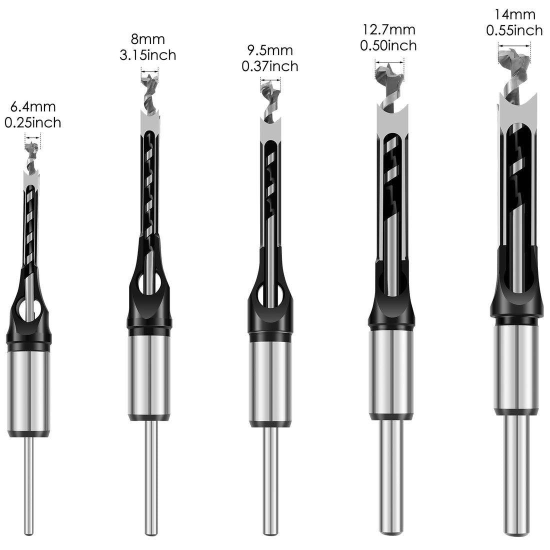 HSHGZSR 5 Pcs Square Hole Drill Bit Tool High Hardness Square Hole Drill Bits Set