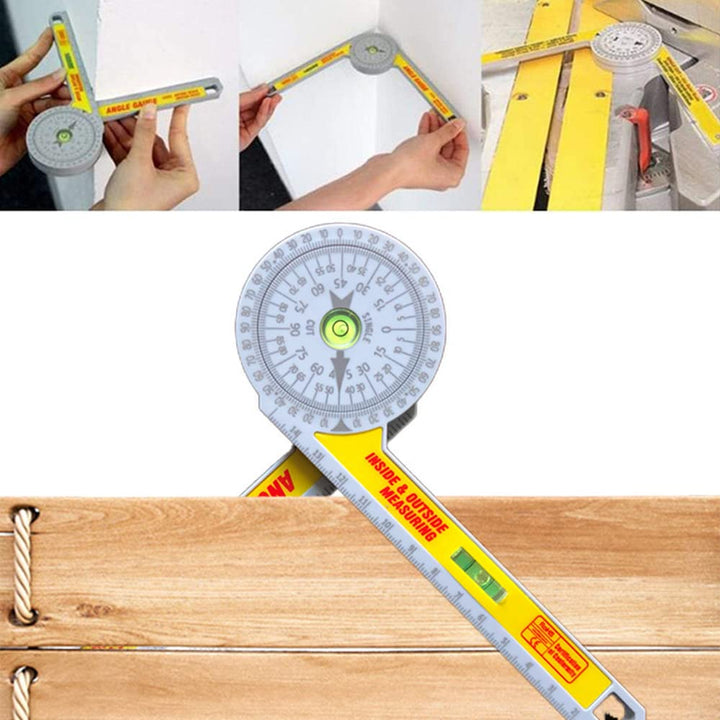 2PCS Miter Saw Protractor, 360° Protractor Measuring Gauge Featuring Precision, Stain Steel Angle Finder for Inside Outside Corner, Woodworking, Carpenters, Plumbers, Building Trades