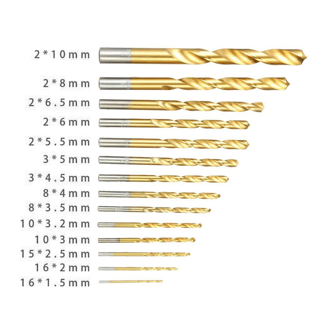 Horusdy 99-Pieces Titanium Drill Bit Set, HSS 1.5mm - 10mm Size, High Speed Twist Drilling Bits Kit for Metal, Plastic, Copper and Wood