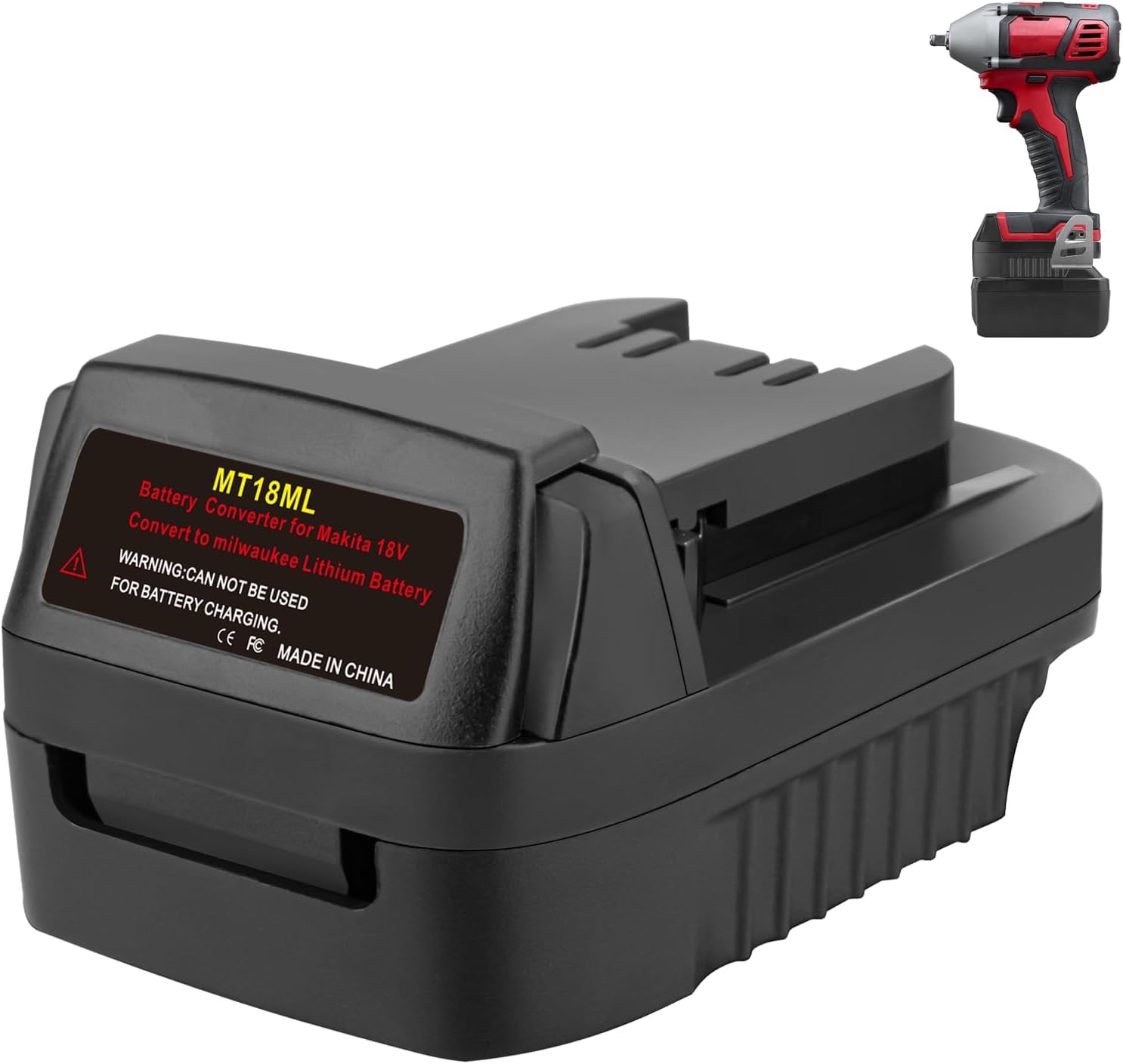 MT18ML Battery Adapter Compatible for Makita 18V Lithium-ion Battery Convert to Milwaukee M18 18V Lithium-ion Battery Compatible for Milwaukee 18V Cordless Power Tools