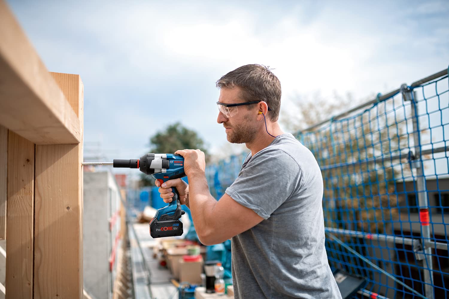 Bosch Professional BITURBO GDS 18V-1000 C cordless impact driver (1000 Nm tightening torque, 1600 Nm breakaway torque, excl. rechargeable batteries and charger, in cardboard box)