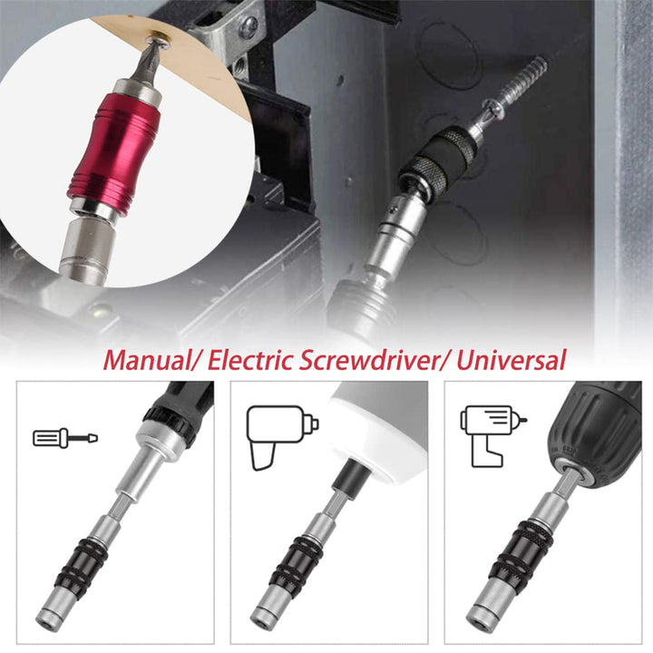 Saipe 3PCS Adjustable Pivot Bit Holder Magnetic Pivoting Bit Tip Holder 1/4" Hex Shank Drill Bit Extension Quick Release Flexible Screw Drill Tip Extension Rod for Tight Spaces/Corners (88mm+145mm)