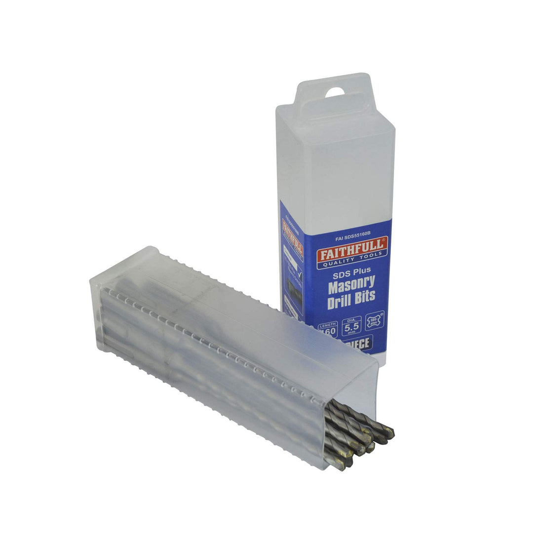 Faithfull SDS Plus Drill 8mm OL: 210mm WL: 150mm Bulk 10