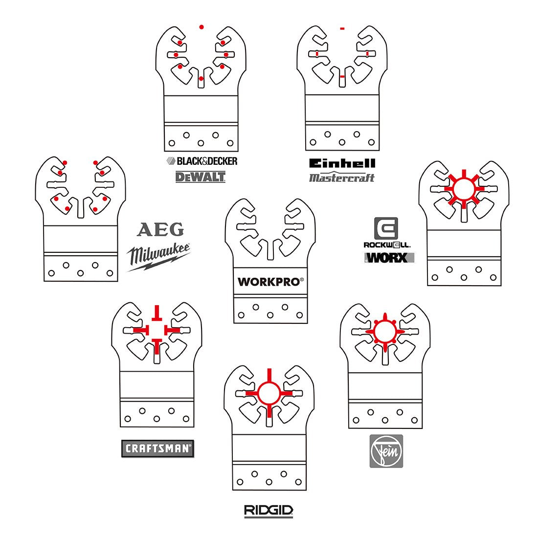 25-piece Oscillating Multitool Accessories Saw Plunge Blades