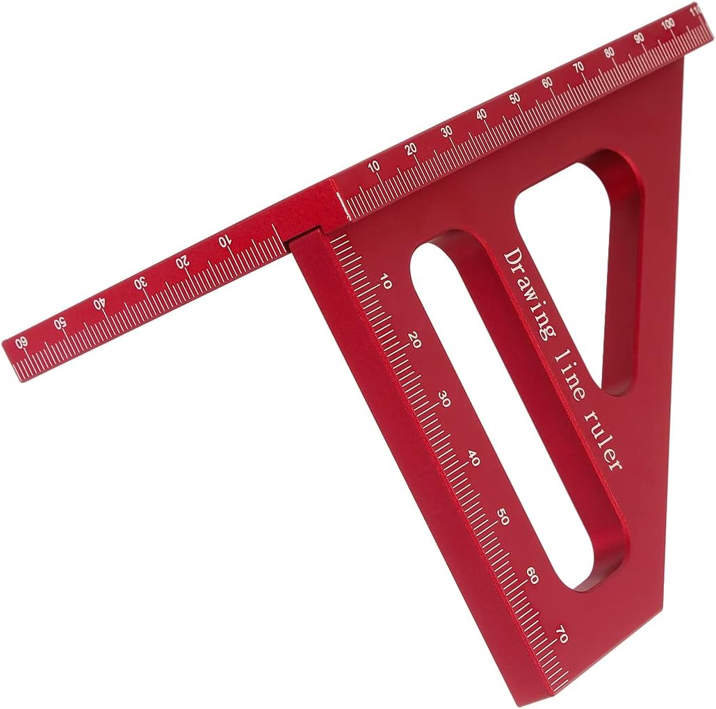 KETIPED 3D Multi-Angle Measuring Ruler,45/90 Degree Aluminum Alloy Woodworking Square Protractor,Drawing Line Ruler, Miter Triangle Ruler High Precision Layout Measuring Tool for Engineer Carpenter,R