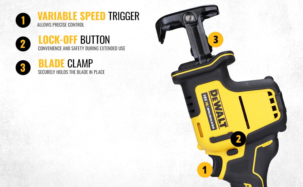 DEWALT 18v XR Brushless Compact Reciprocating Saw - Bare Unit DEWDCS369N