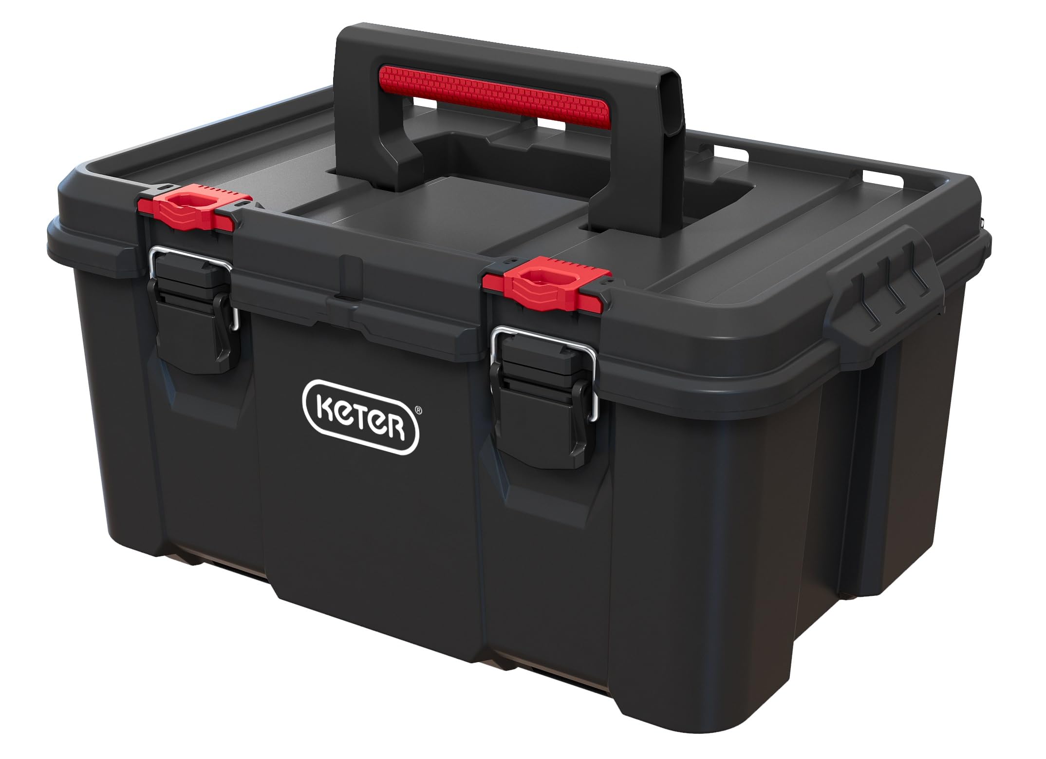 Keter Stack-n-Roll Mobile Tool Storage and Organization, 3 Piece Resin Modular Toolbox System
