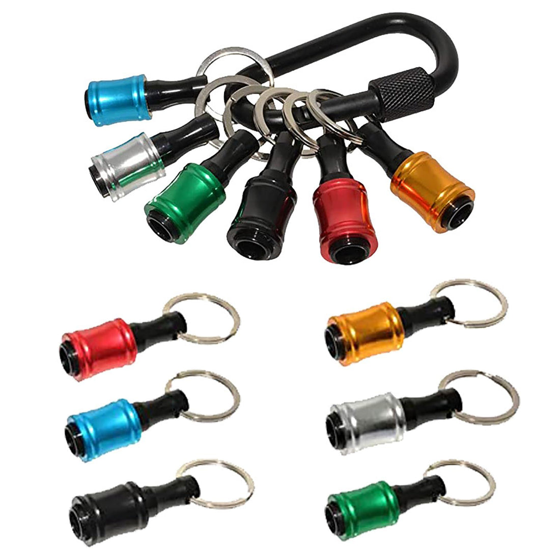 12 pcs crewdriver Bits Holders,1/4 Inch Hex Shank Handy Keychain Extension Bar Quick Release Drill Screw Socket Bit Holder for Impact Driver Drill Bit