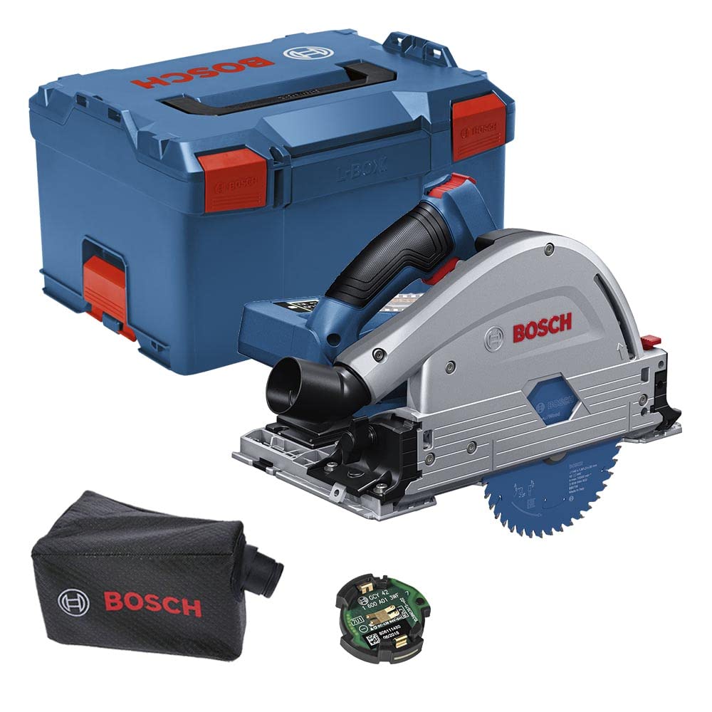 Bosch Professional BITURBO GKT 18V-52 GC Cordless Plunge Circular Saw (Adjustable Speed Levels, incl. connectivity Module, excl. Batteries and Charger, in L-BOXX 238)