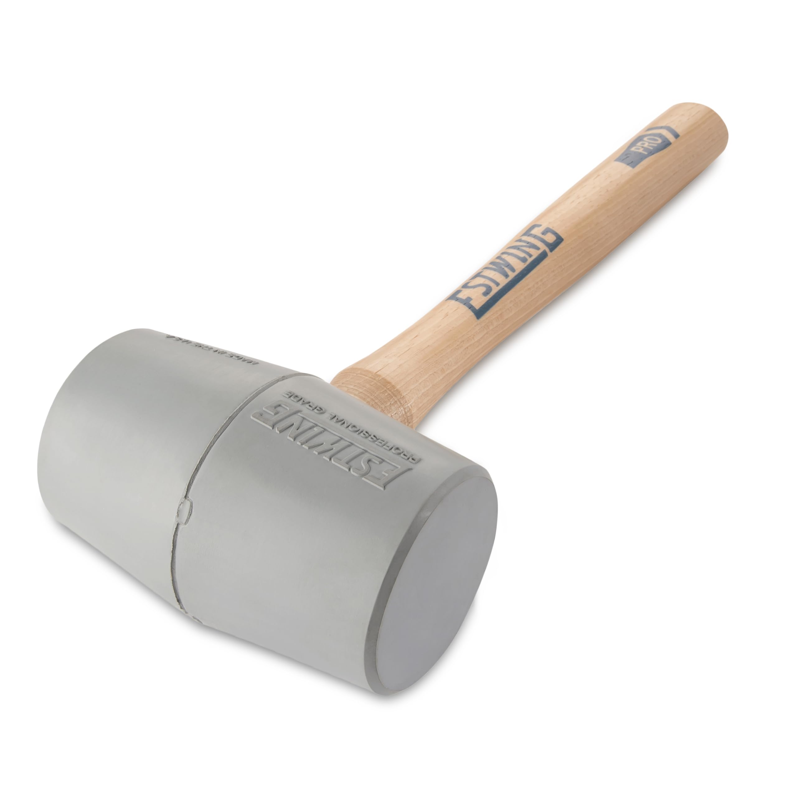 Estwing DH-18N Deadhead Bounce Resistant Gray Rubber Mallet with Hickory Handle and Soft Face, 18-Ounce